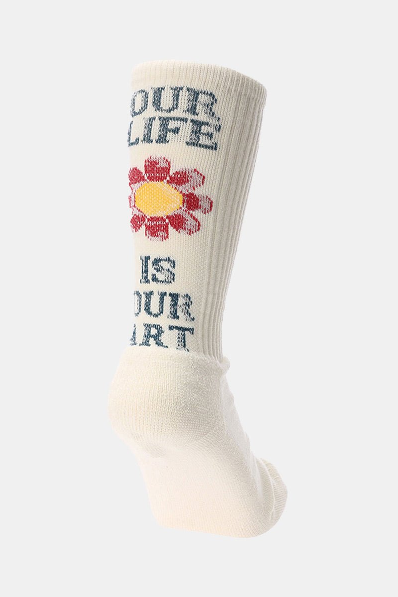 Anonymous Ism ‘O.L.I.O.A’ (Our Life is Our Art) Pile Crew (White) | Socks