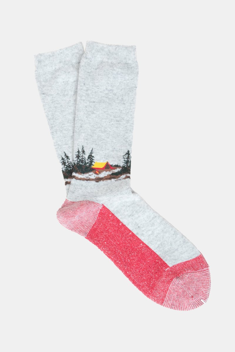 Anonymous Ism Wool Camp Crew Socks (Light Grey Melange) | Socks