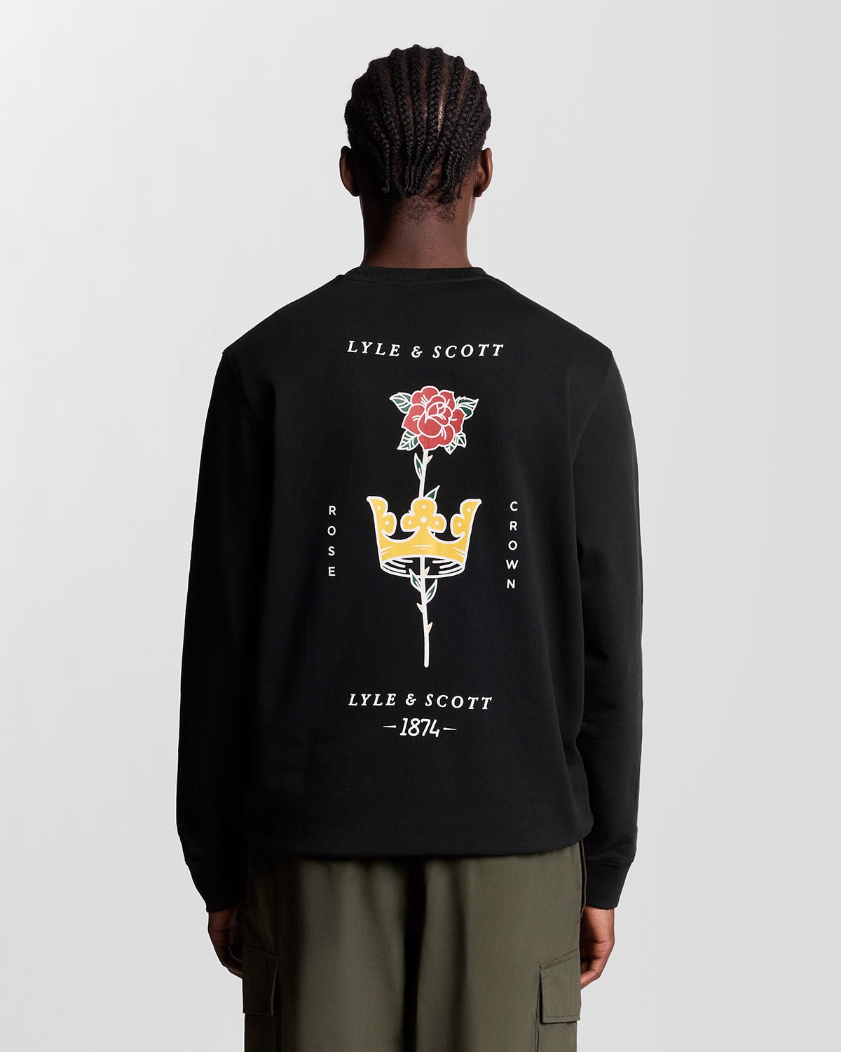 Pub Graphic Crew Neck Sweatshirt-Jet Black