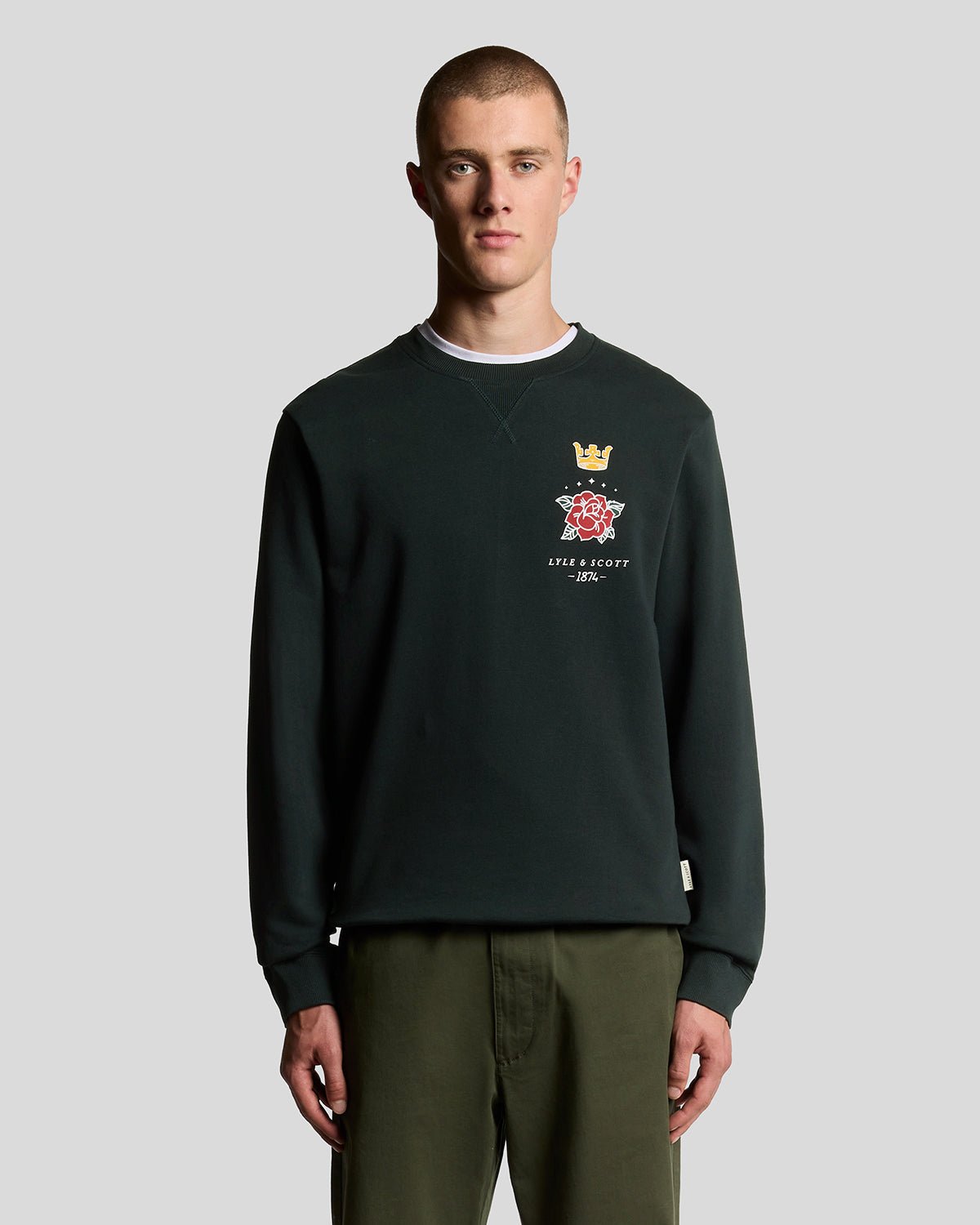 Pub Graphic Crew Neck Sweatshirt-Dark Navy