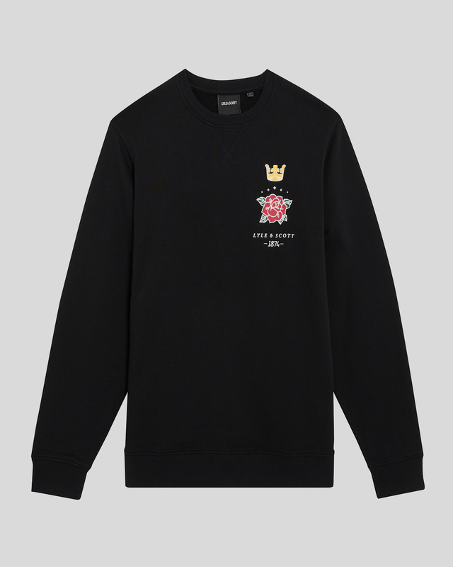 Pub Graphic Crew Neck Sweatshirt-Jet Black