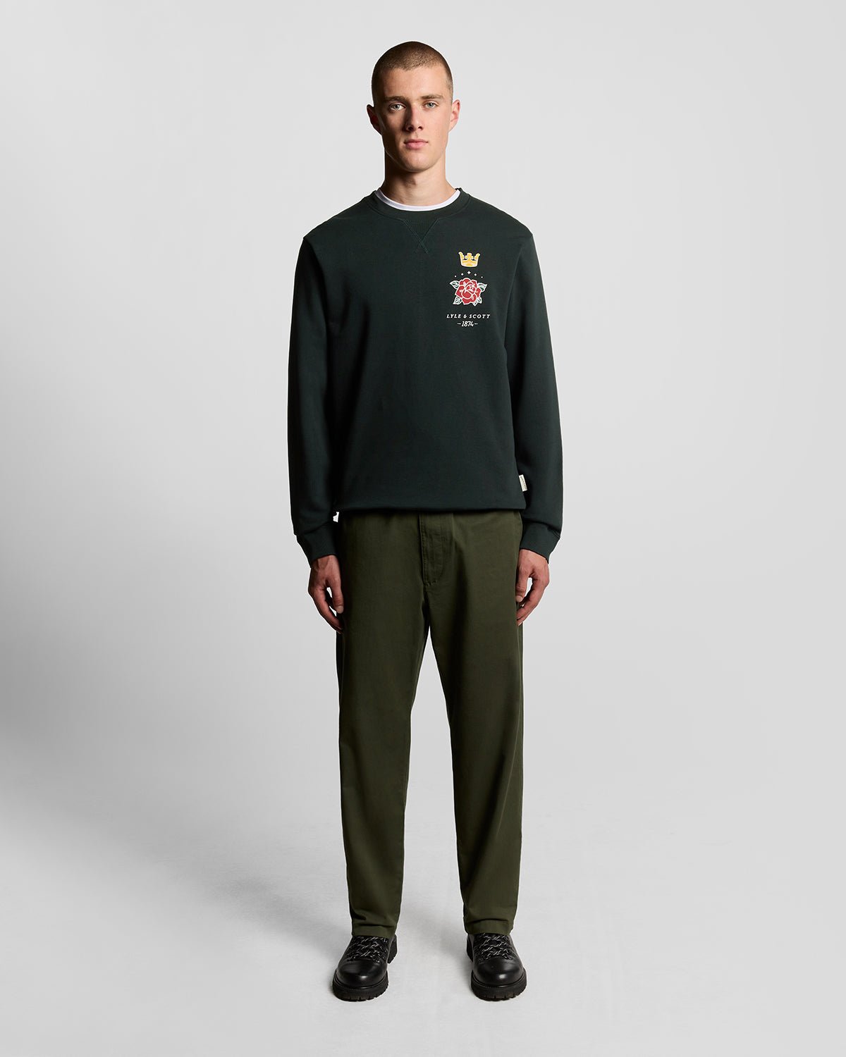 Pub Graphic Crew Neck Sweatshirt-Dark Navy