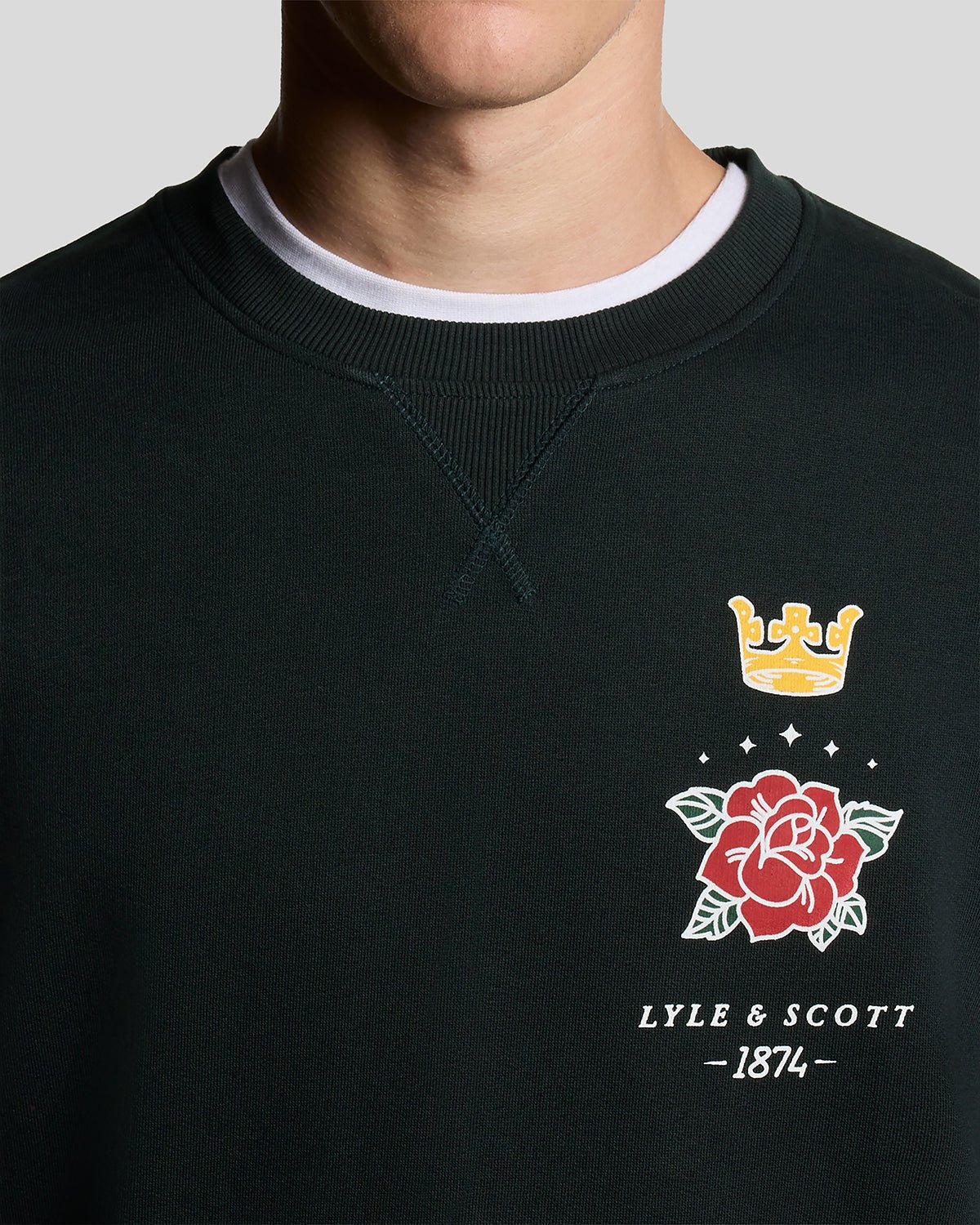 Pub Graphic Crew Neck Sweatshirt-Dark Navy