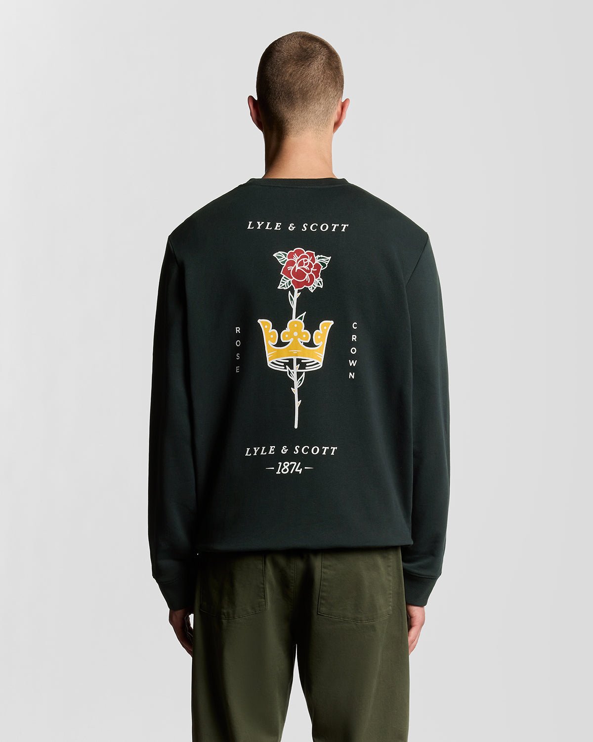 Pub Graphic Crew Neck Sweatshirt-Dark Navy